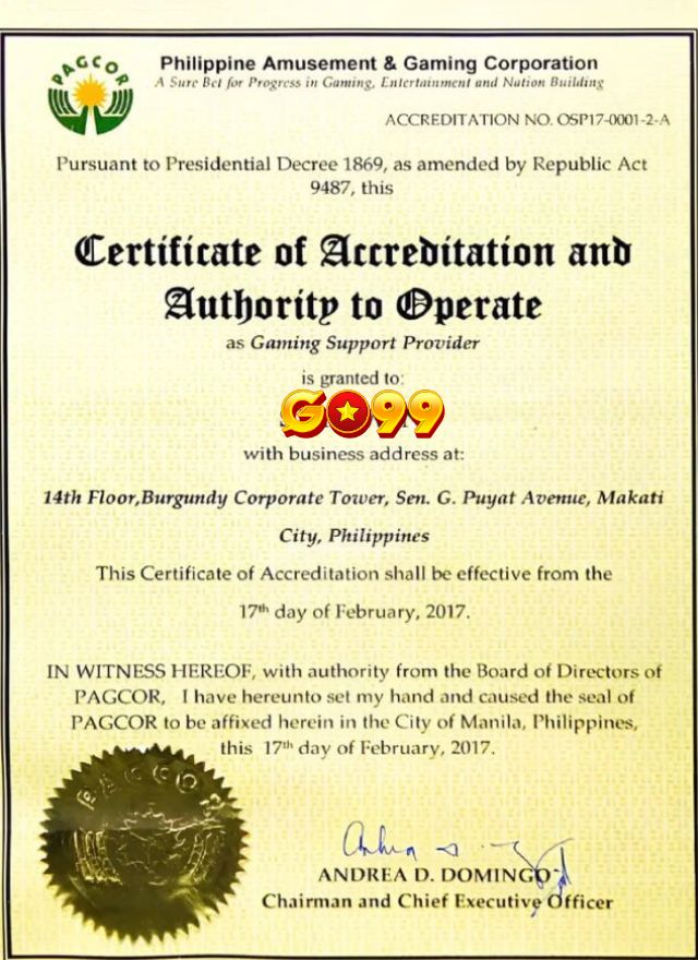 Giấy phép go99